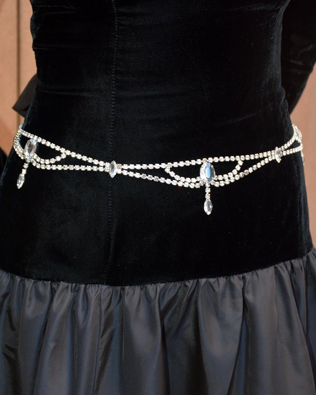 Vintage Draped Diamanté Festoon Belt