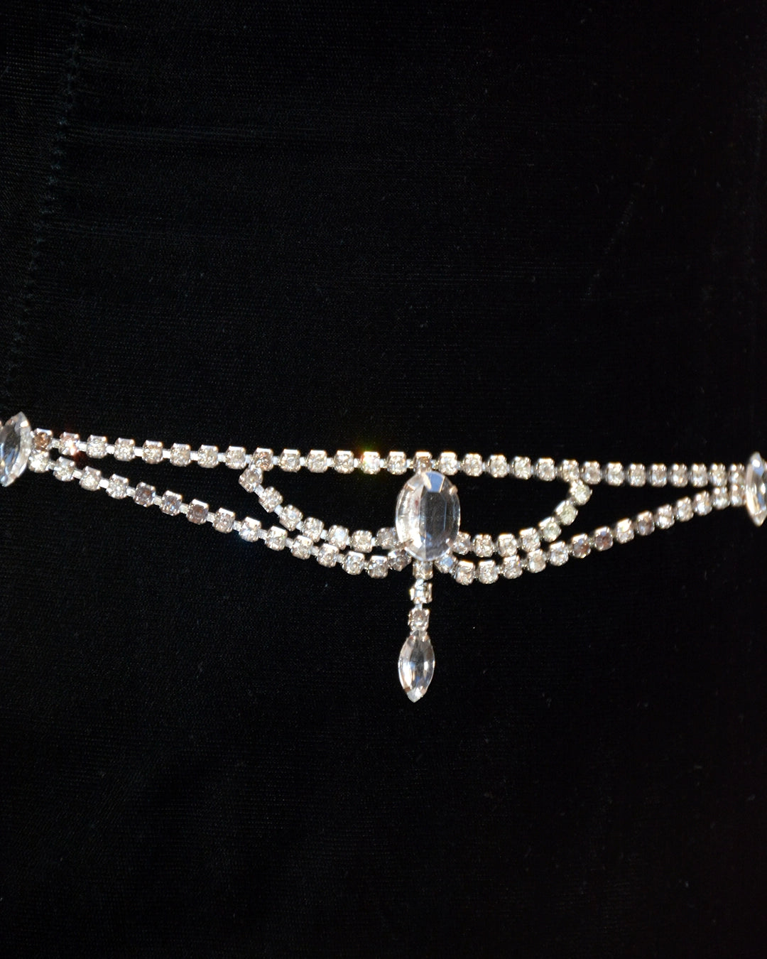 Vintage Draped Diamanté Festoon Belt