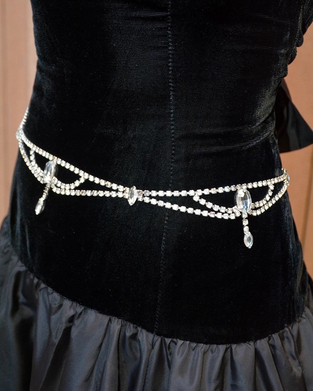 Vintage Draped Diamanté Festoon Belt