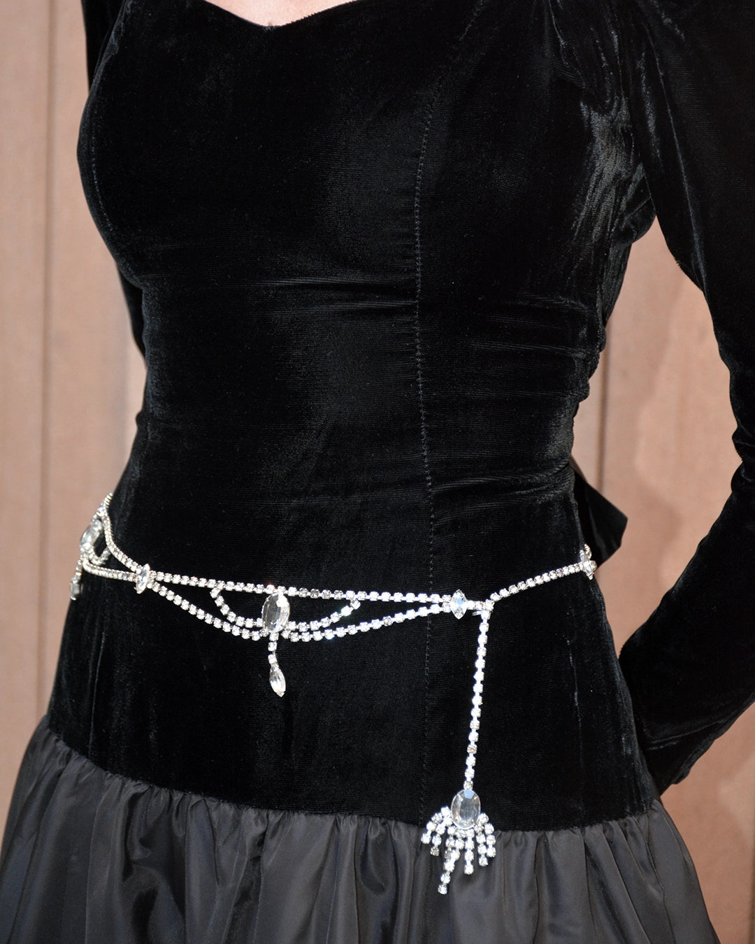 Vintage Draped Diamanté Festoon Belt