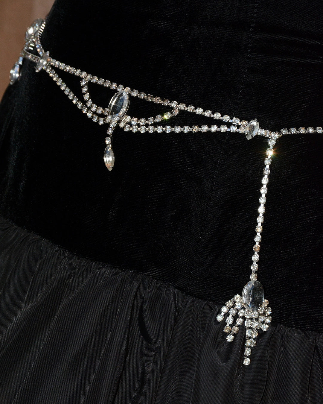 Vintage Draped Diamanté Festoon Belt