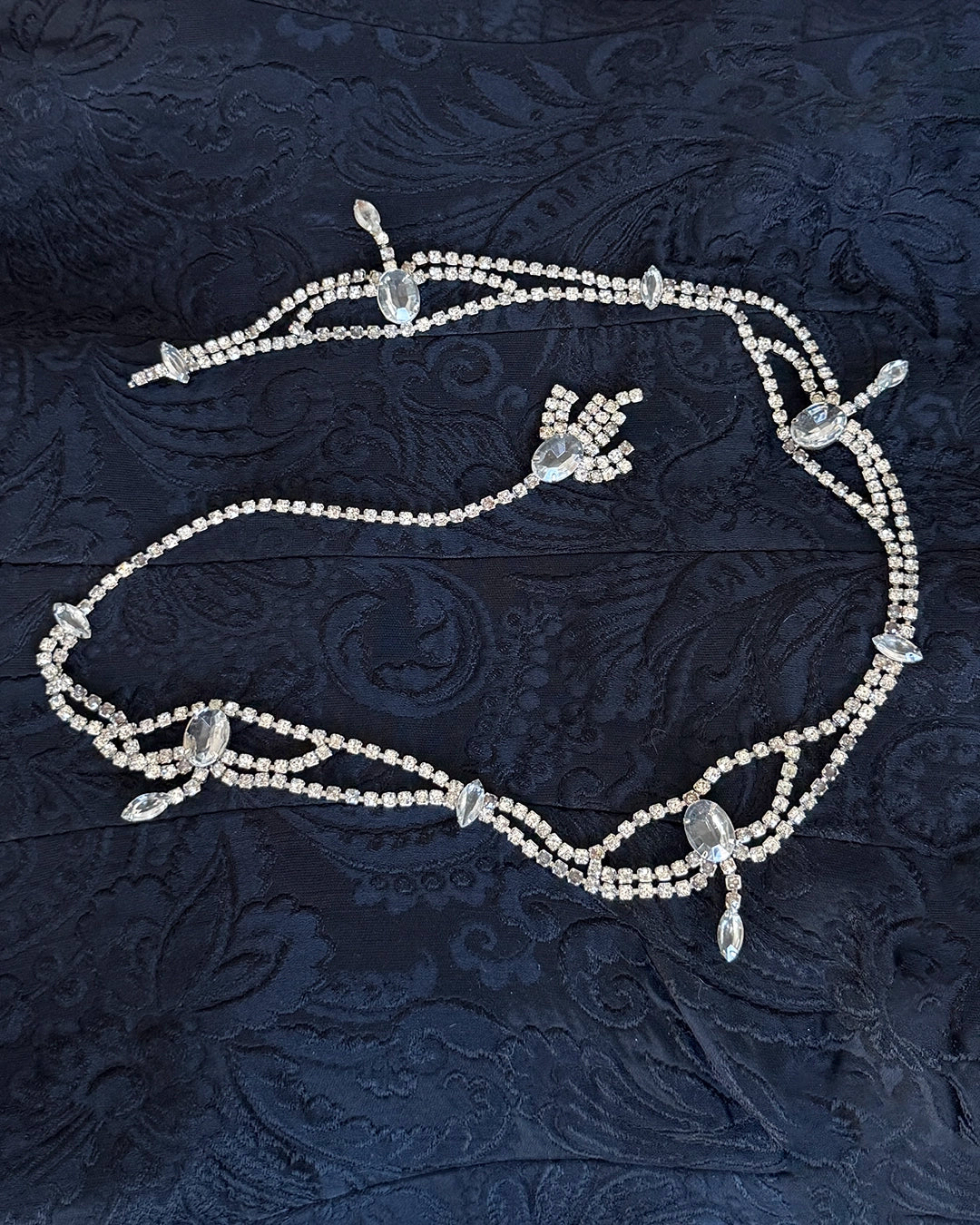 Vintage Draped Diamanté Festoon Belt