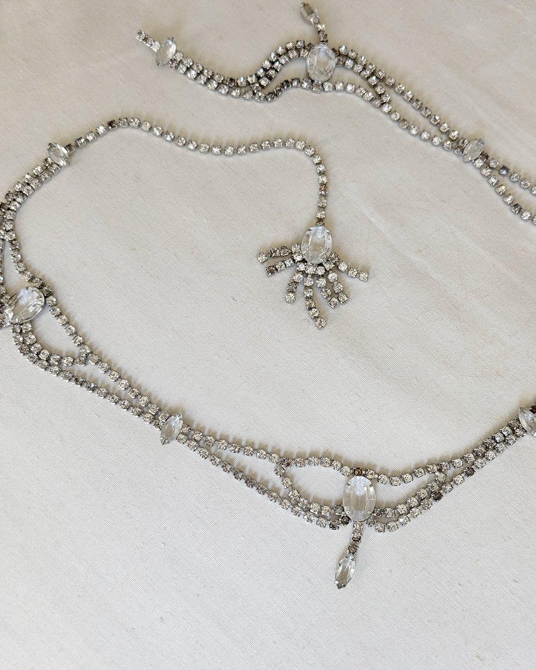 Vintage Draped Diamanté Festoon Belt