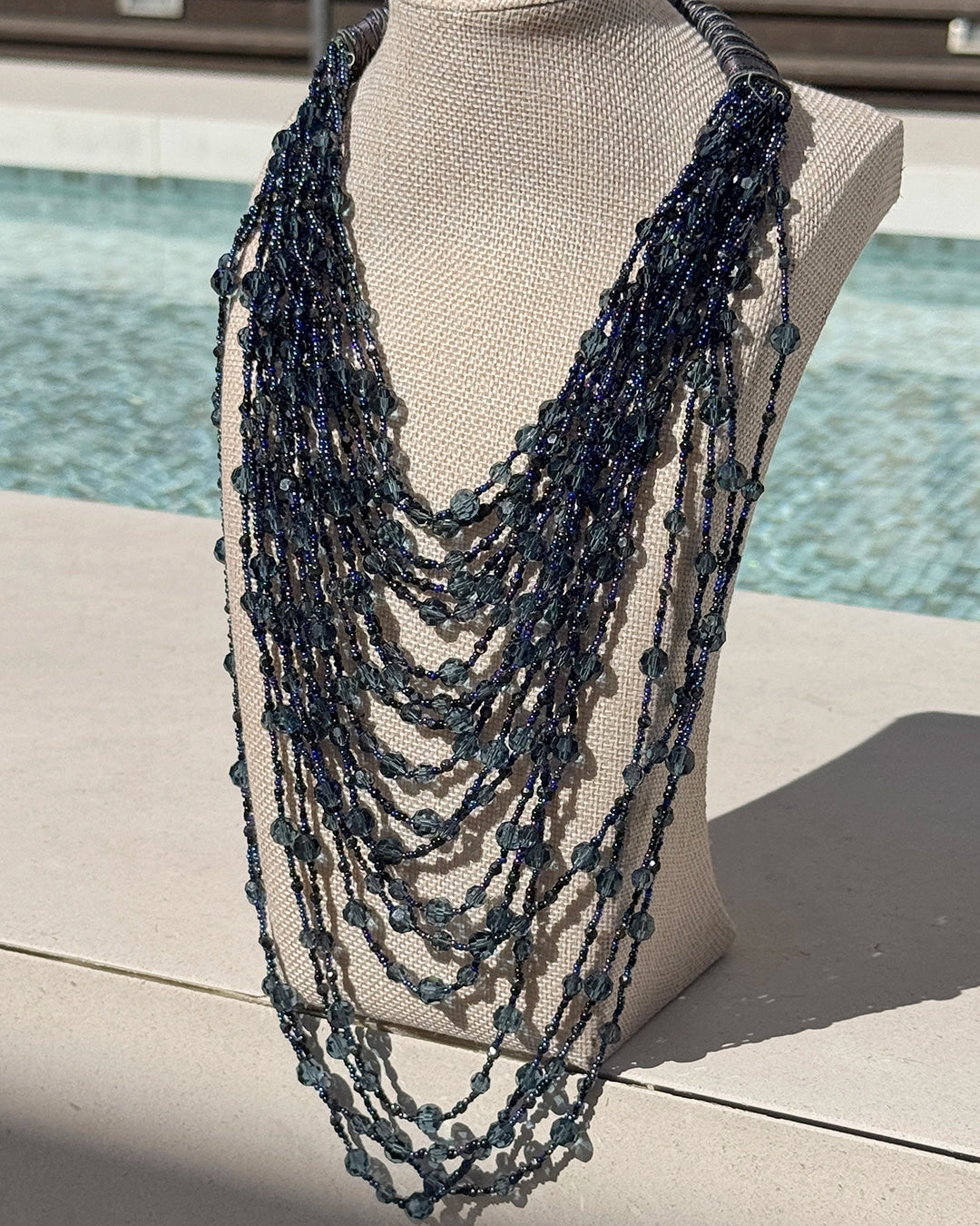 Vintage Draped Multistrand Beaded Necklace