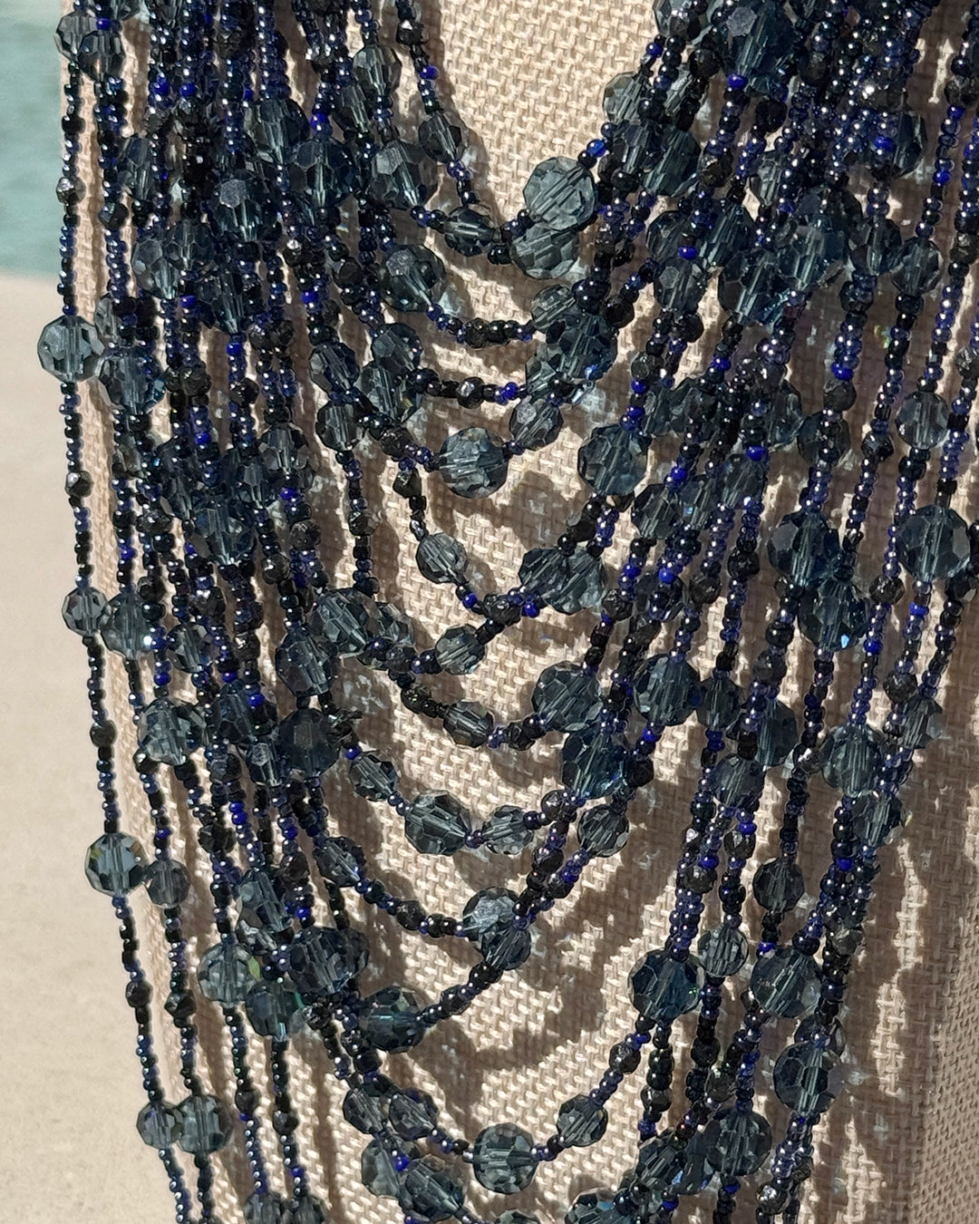 Vintage Draped Multistrand Beaded Necklace