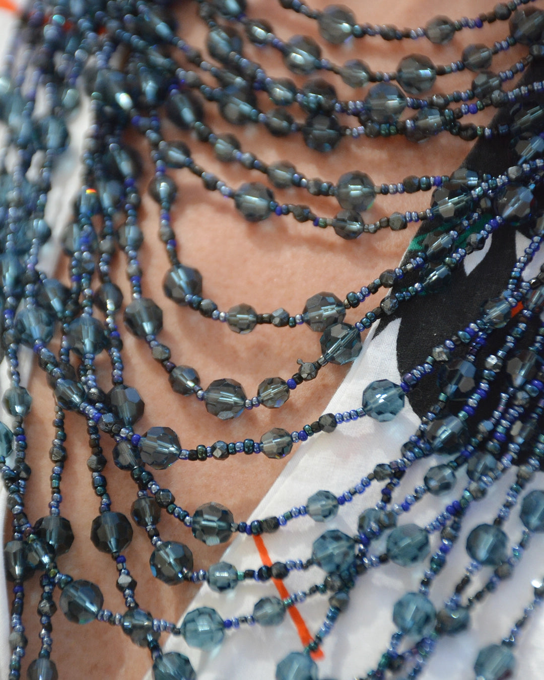 Vintage Draped Multistrand Beaded Necklace