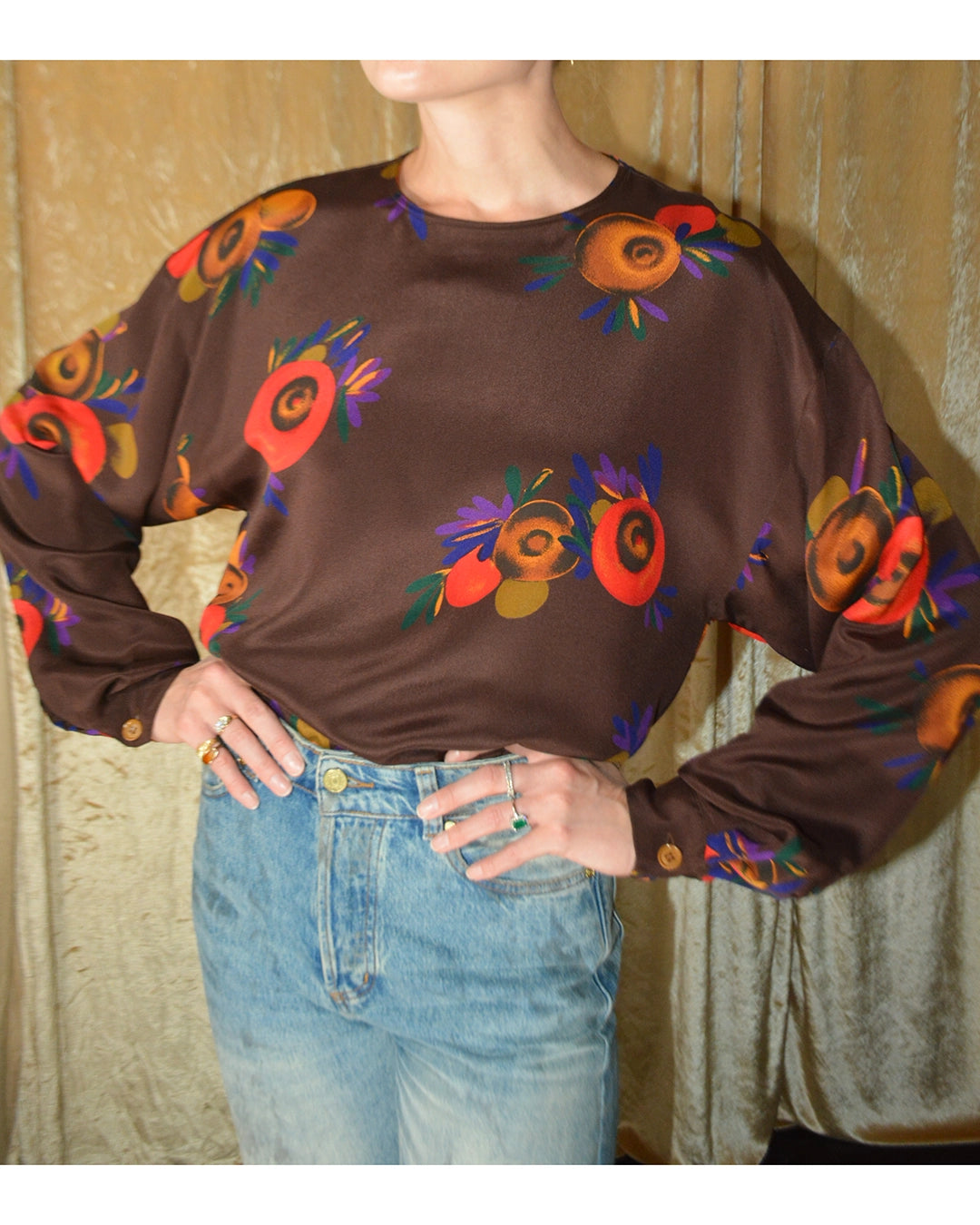 Vintage Emanuel Ungaro Printed Silk Blouse