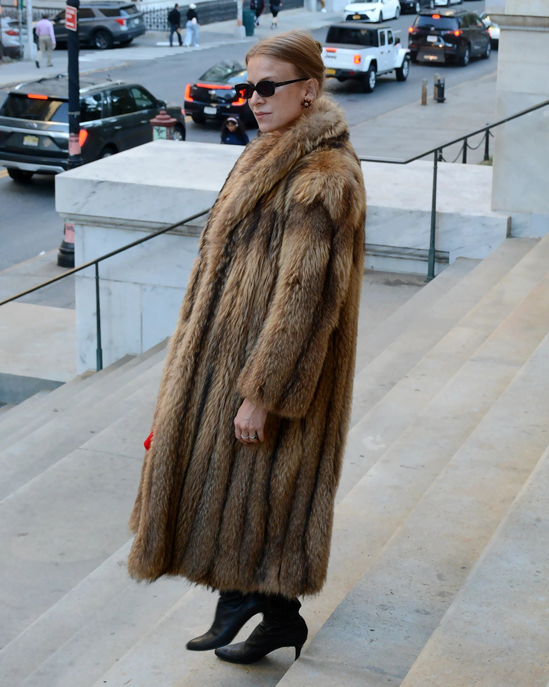 Vintage Full Length Tanuki Raccoon Fur Coat