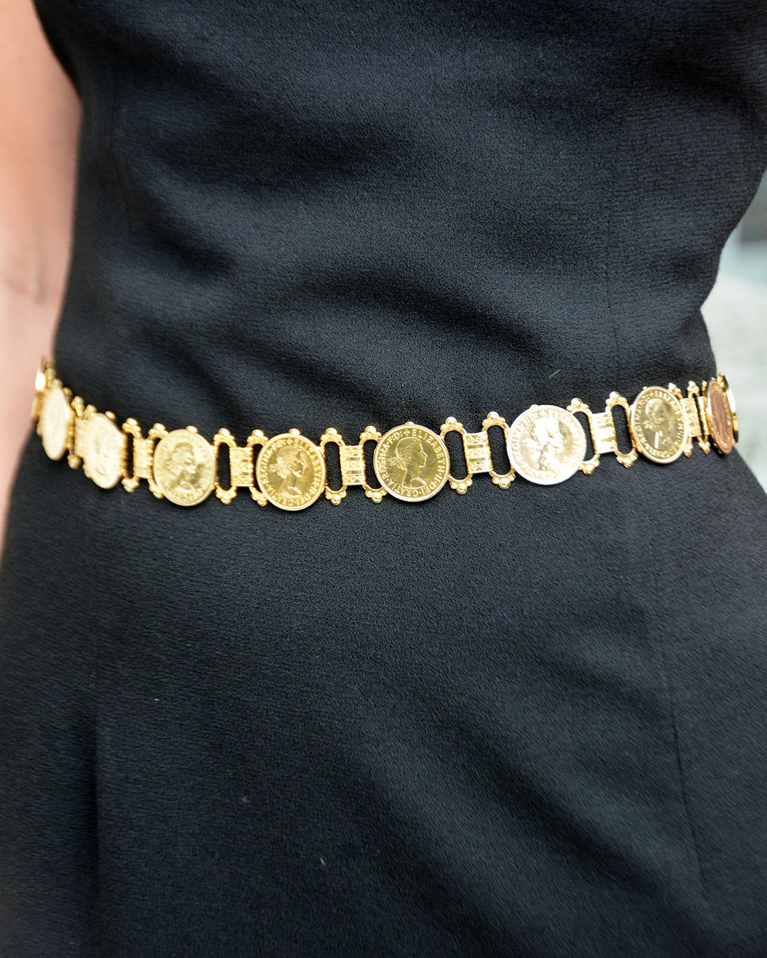 Vintage Gold Coin Book Chain Belt
