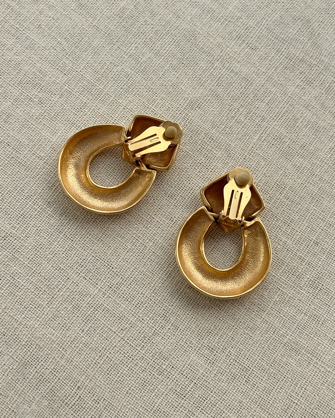 Vintage Matte Gold Doorknocker Earrings
