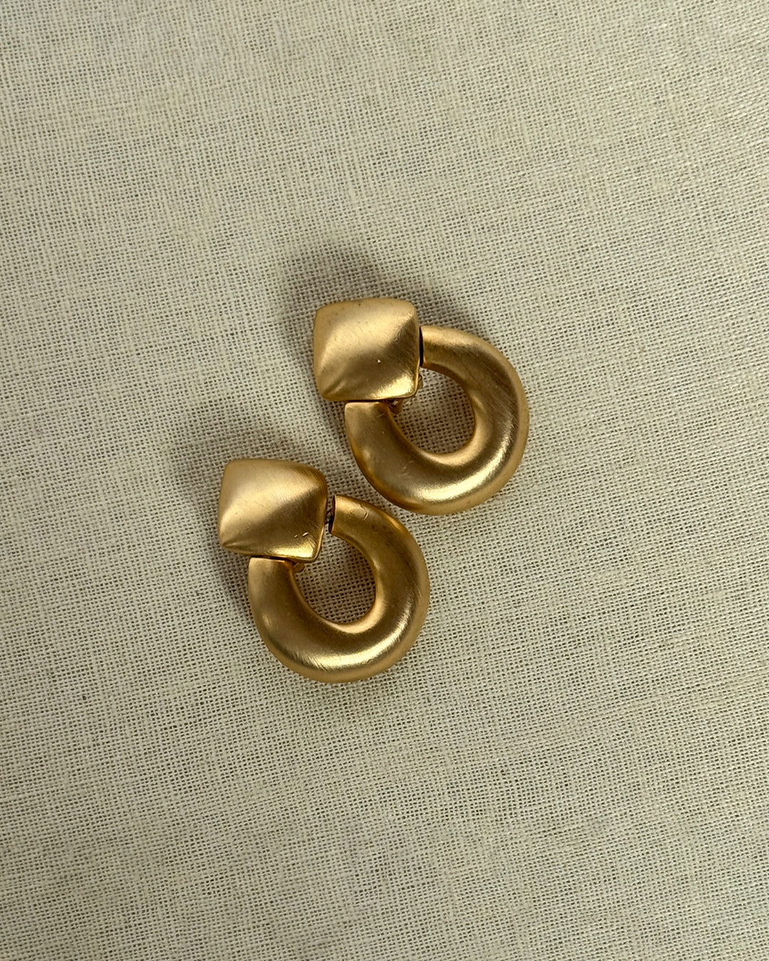 Vintage Matte Gold Doorknocker Earrings