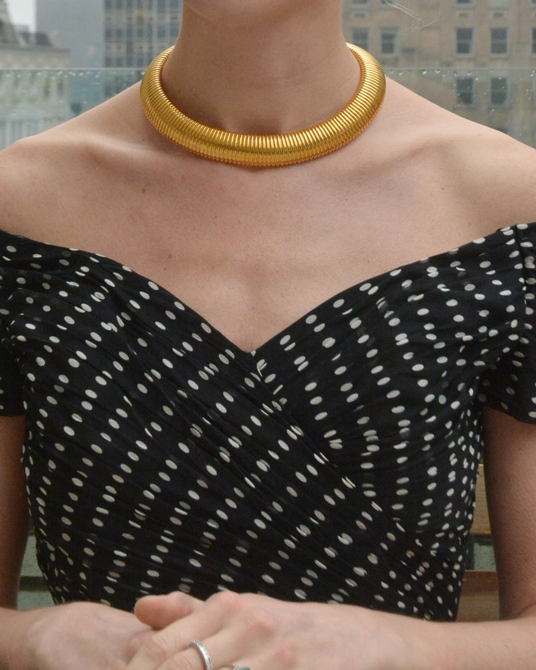 Vintage Gold Snake Chain Collar Necklace