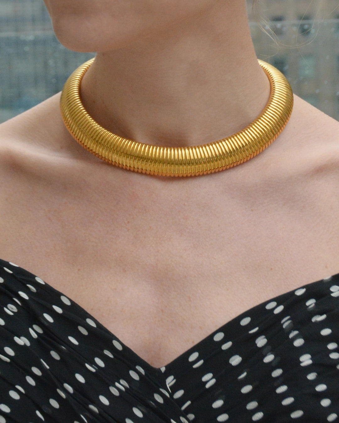 Vintage Gold Snake Chain Collar Necklace