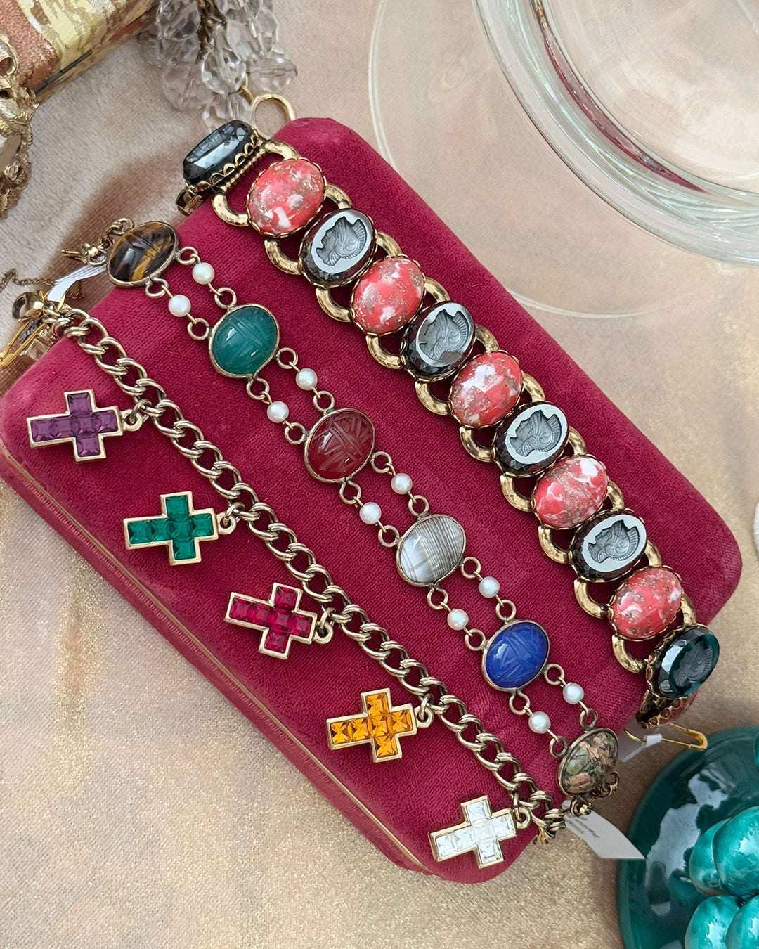 Vintage Intaglio Bookchain Bracelet
