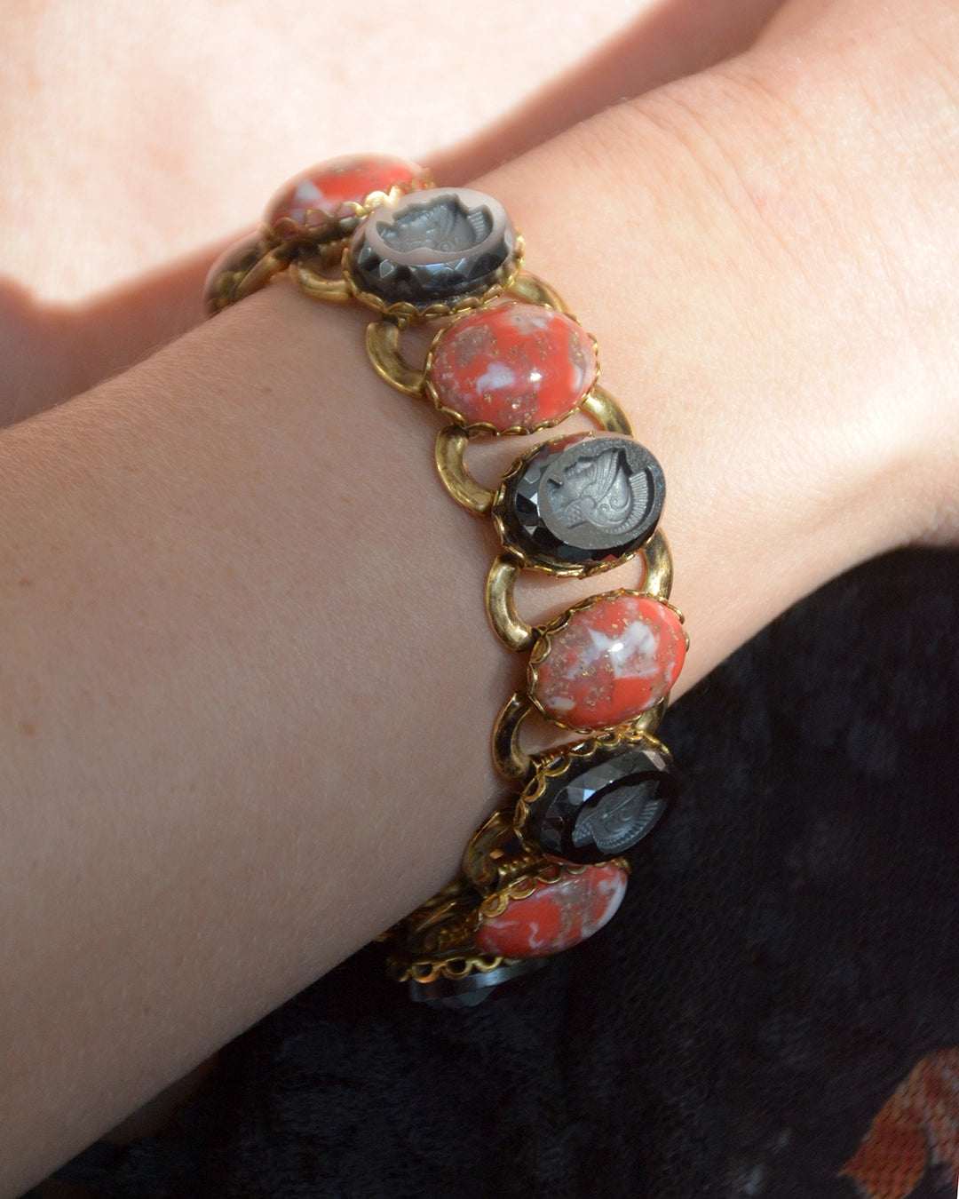 Vintage Intaglio Bookchain Bracelet