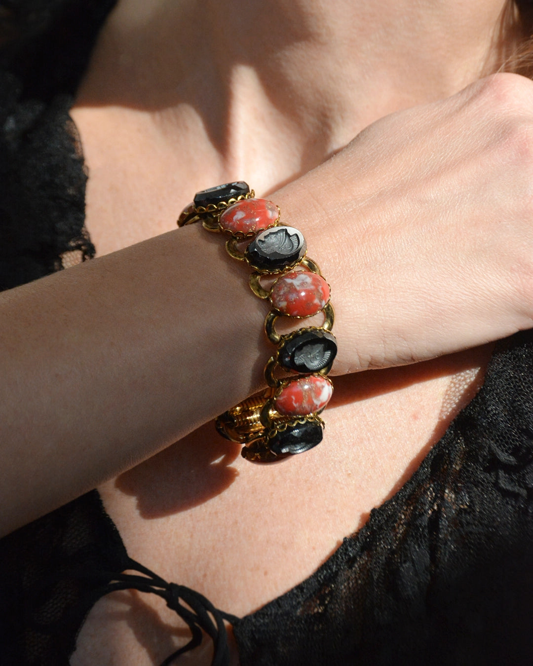 Vintage Intaglio Bookchain Bracelet