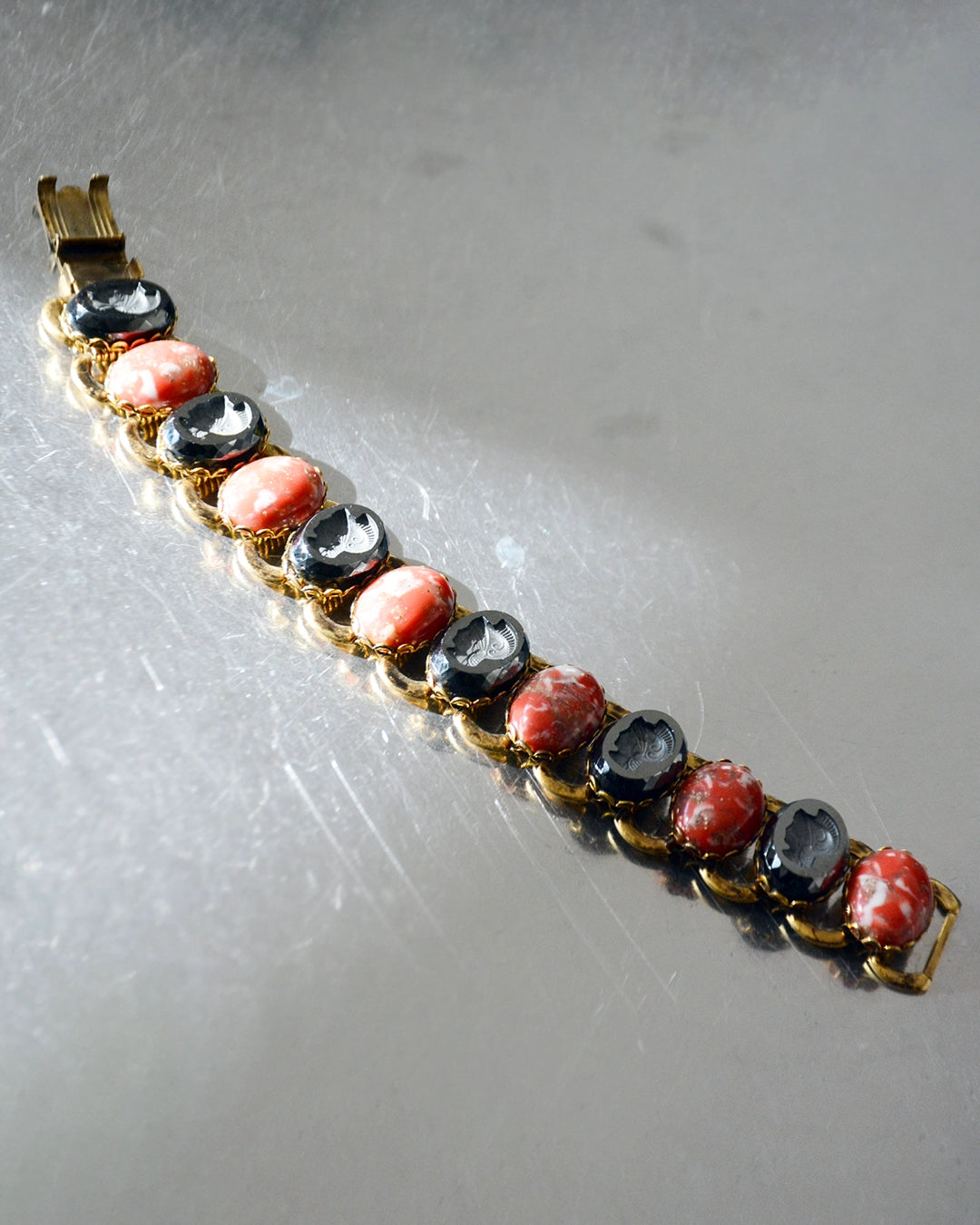 Vintage Intaglio Bookchain Bracelet