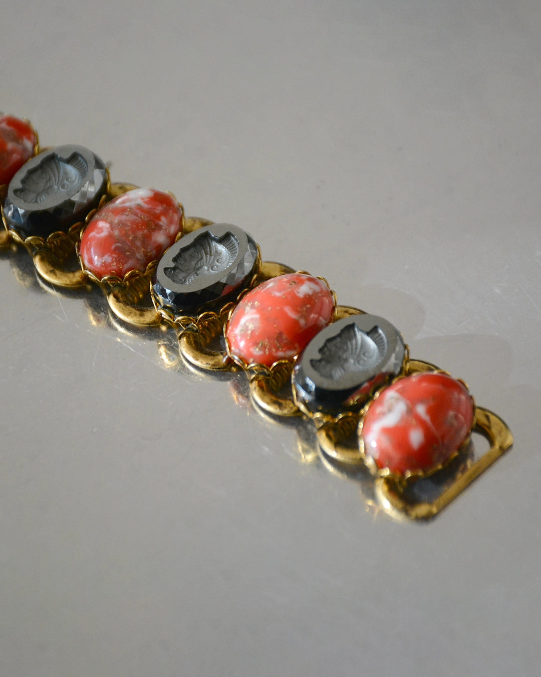 Vintage Intaglio Bookchain Bracelet