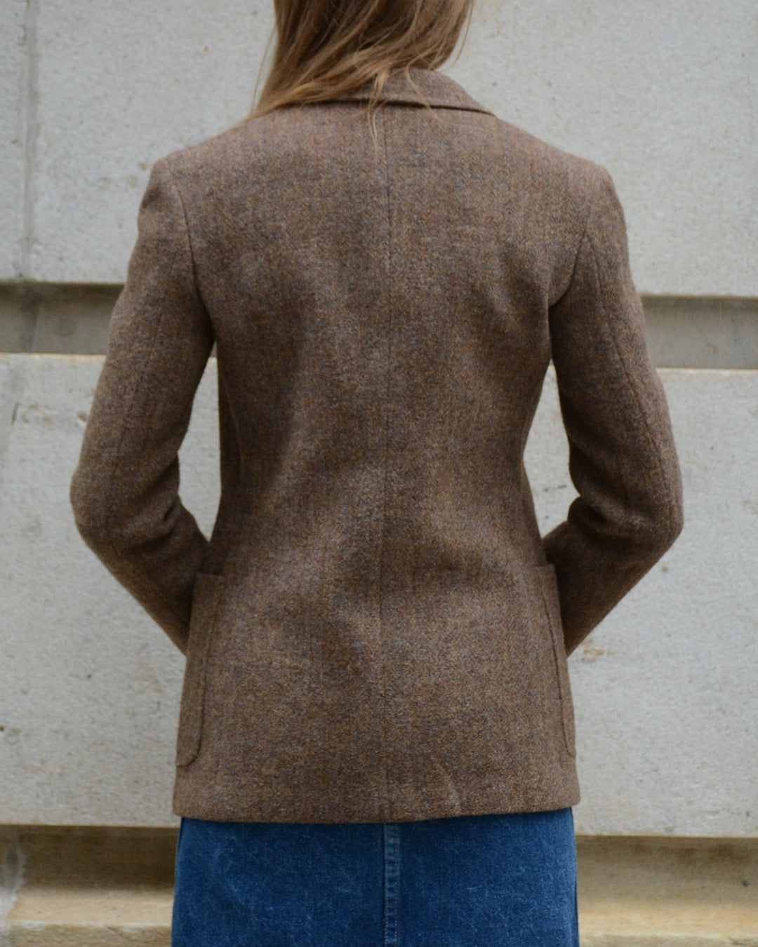 Vintage Italian Wool Tweed Double-Breasted Blazer