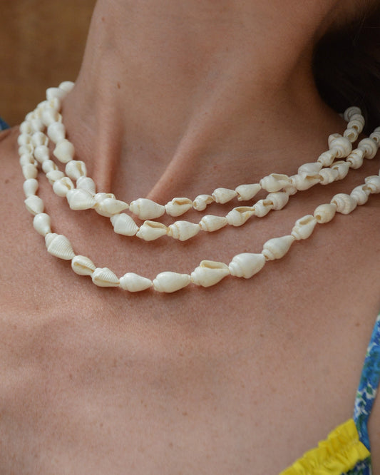 Vintage Ivory Seashell Necklace (Extra-Long Strand)