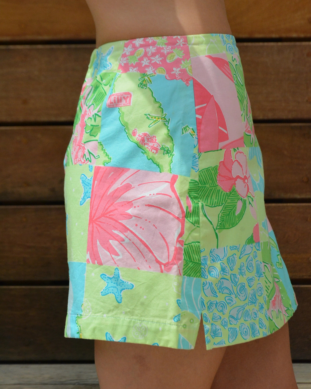 Vintage Lilly Pulitzer Sealife-Patchwork Print Skort
