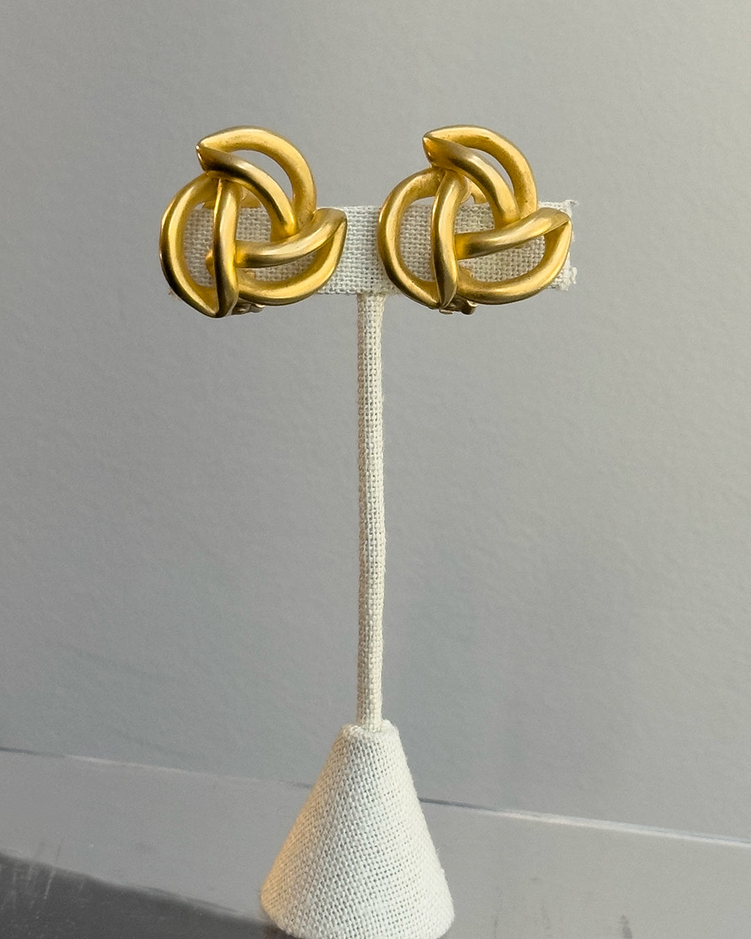 Vintage Matte Gold Twisted Cage Earrings