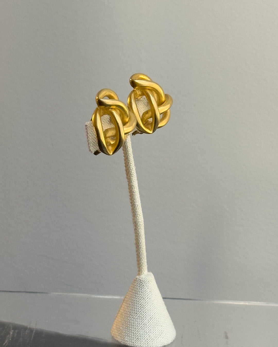 Vintage Matte Gold Twisted Cage Earrings