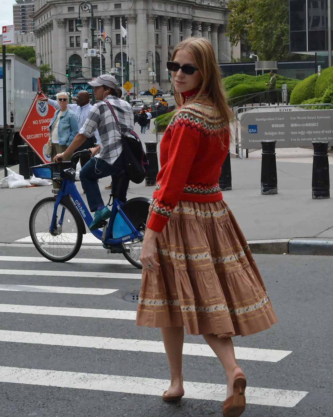 Vintage Norwegian Fair Isle Hand-Knit Wool Cardigan