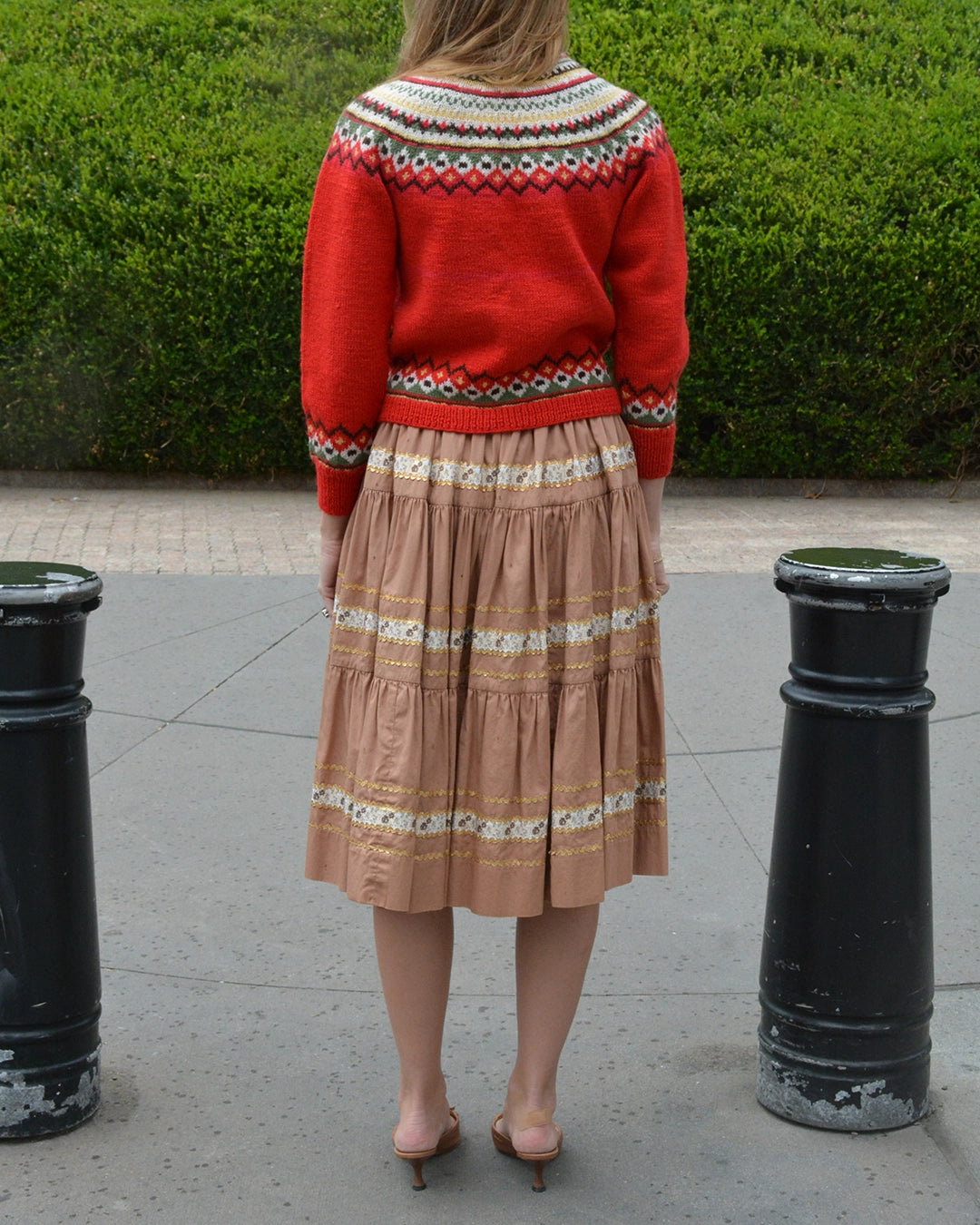 Vintage Norwegian Fair Isle Hand-Knit Wool Cardigan