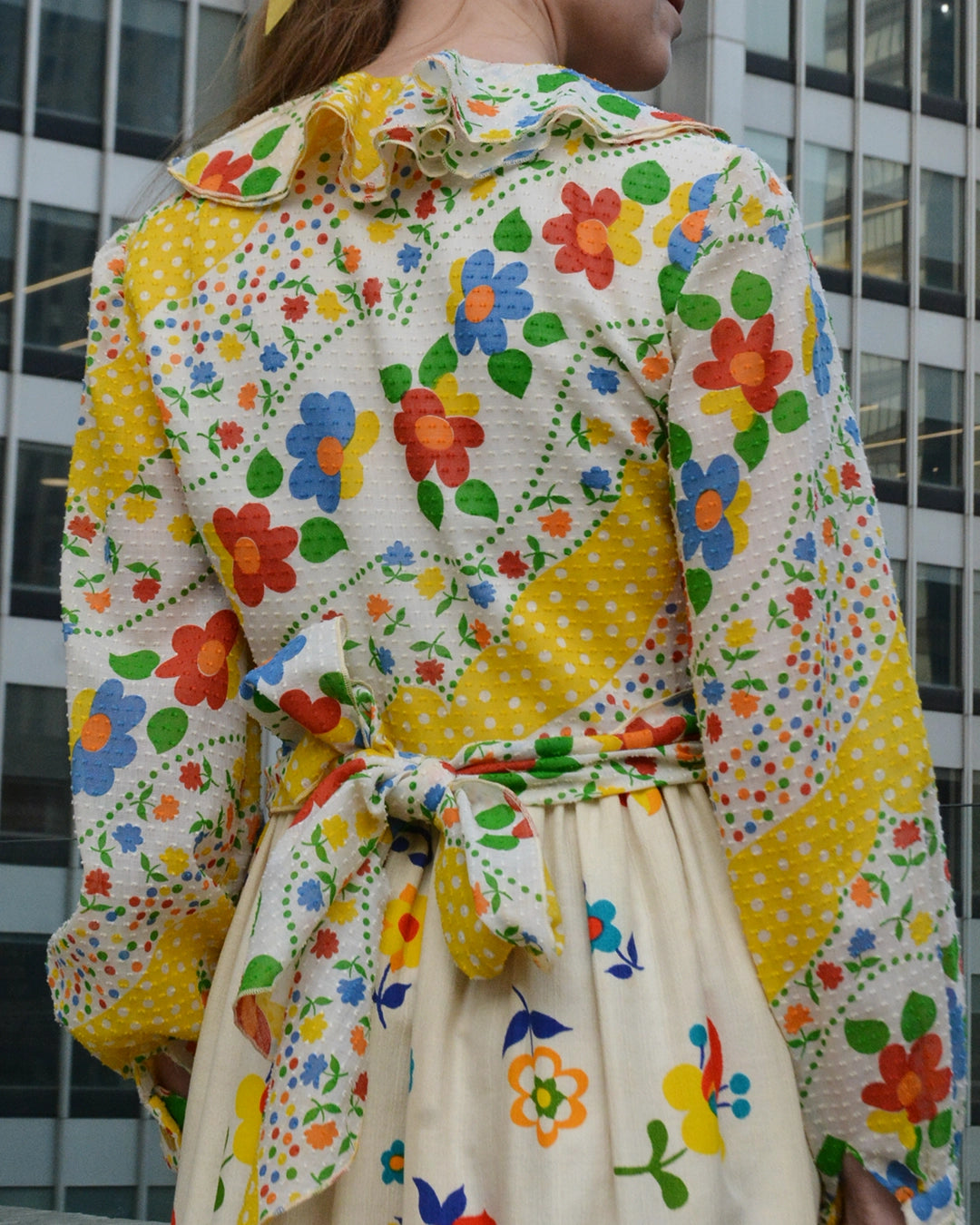 Vintage Oscar de la Renta Spring 1973 Graphic Floral Maxidress