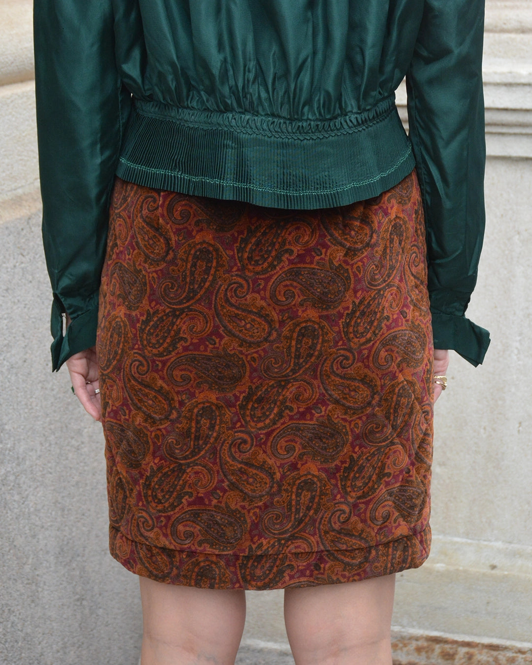 Vintage Quilted Velvet Skirt