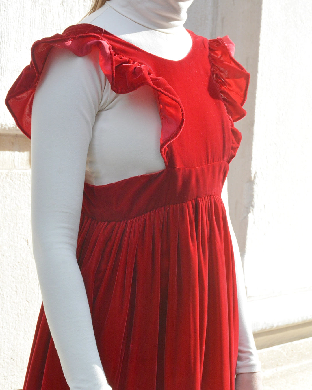 Vintage Red Velvet Pinafore Dress Vintage Red Velvet Pinafore Dress