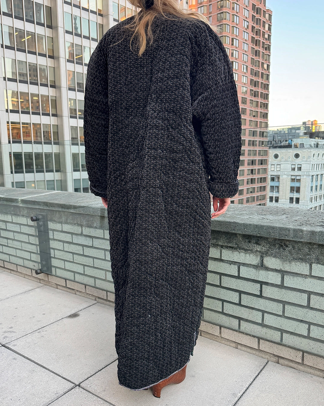 Vintage Reversible Quilted Chapan-Style Coat