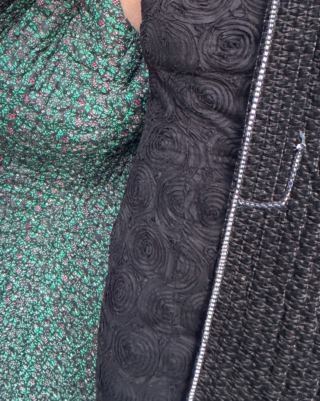 Vintage Reversible Quilted Chapan-Style Coat
