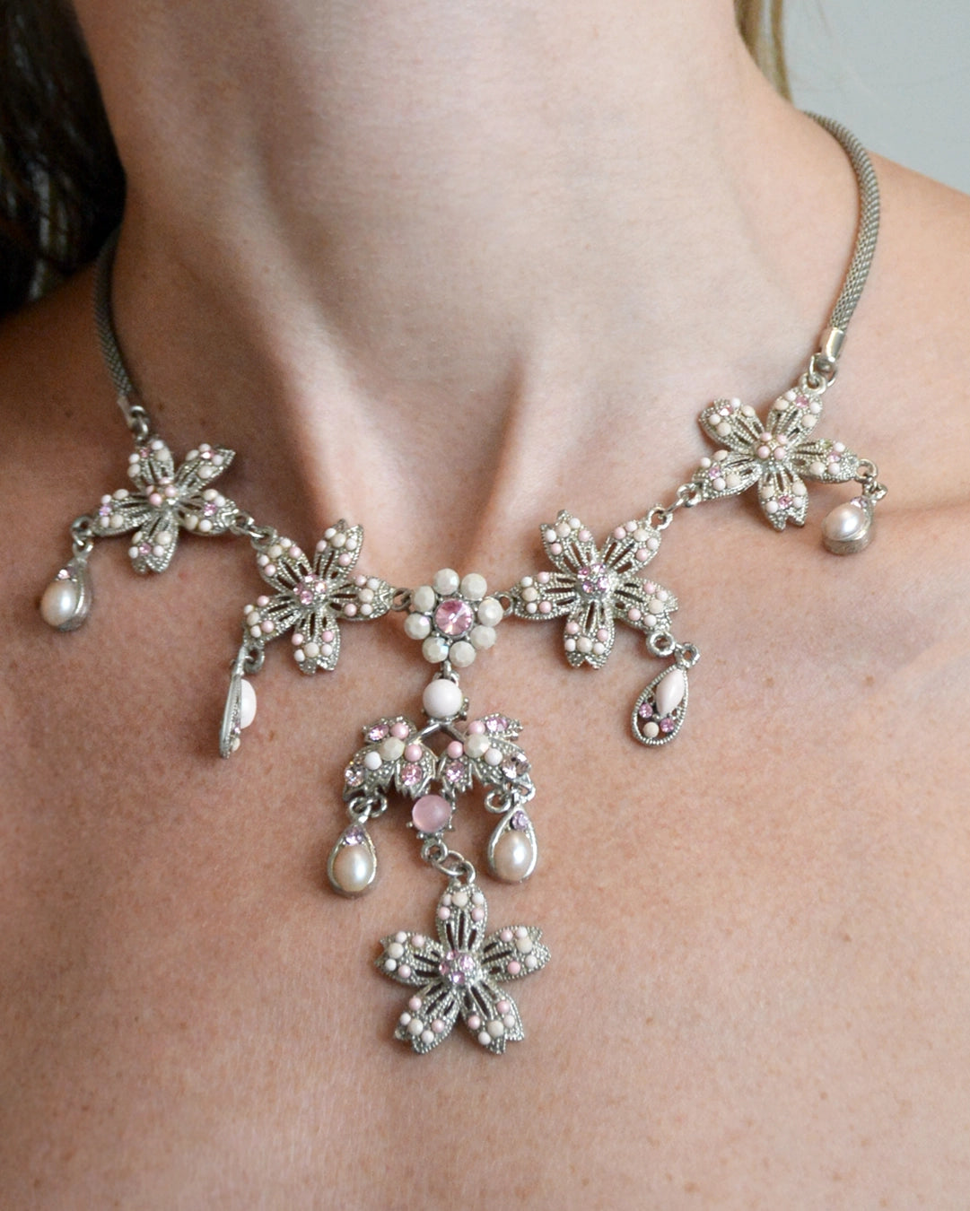 Vintage Rococo Floral Festoon Necklace