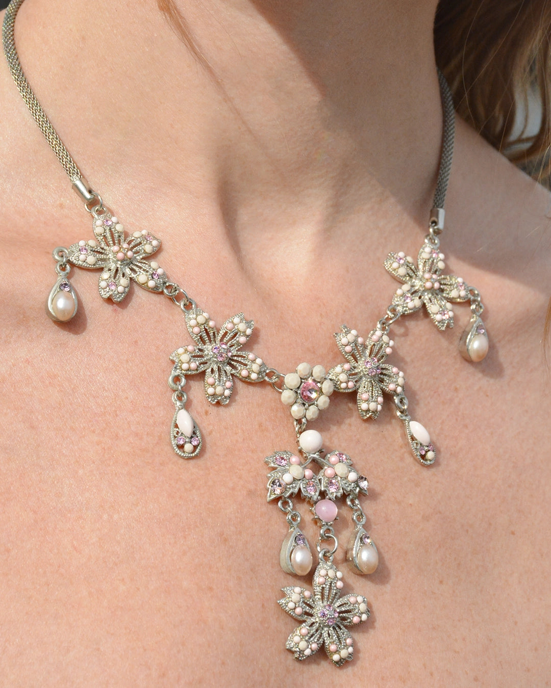 Vintage Rococo Floral Festoon Necklace