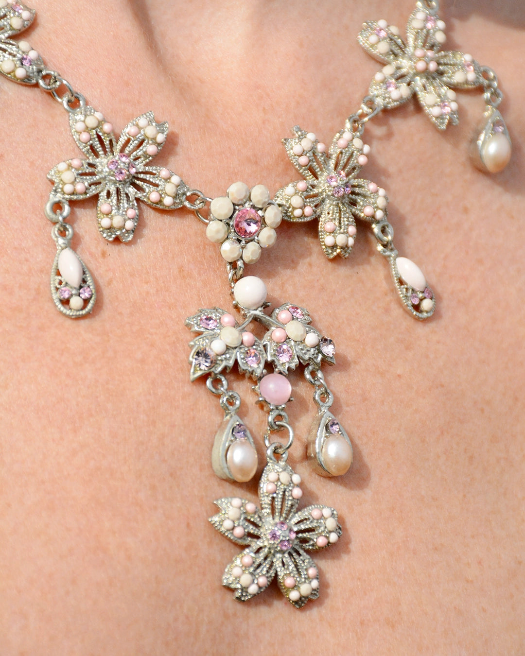 Vintage Rococo Floral Festoon Necklace