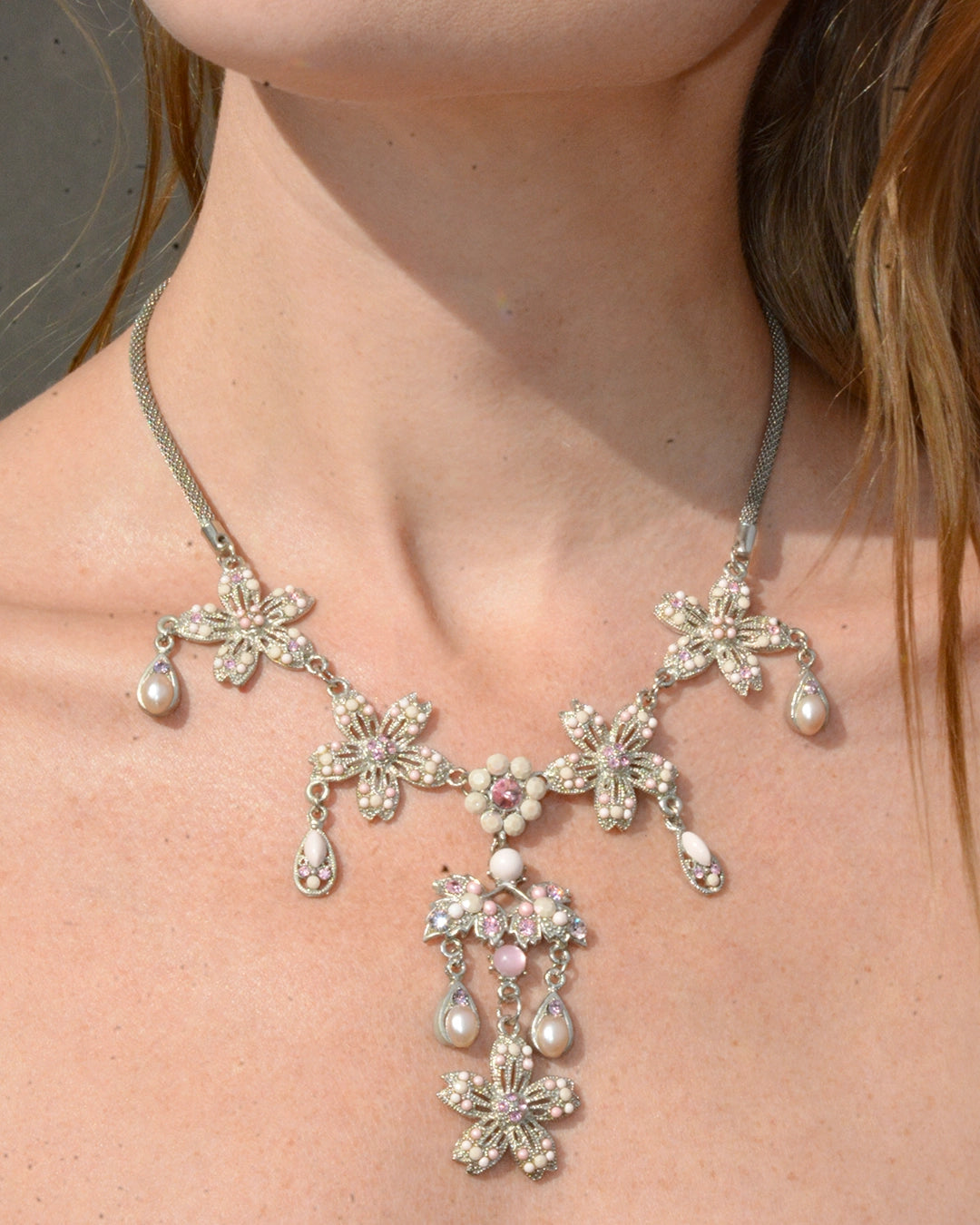 Vintage Rococo Floral Festoon Necklace