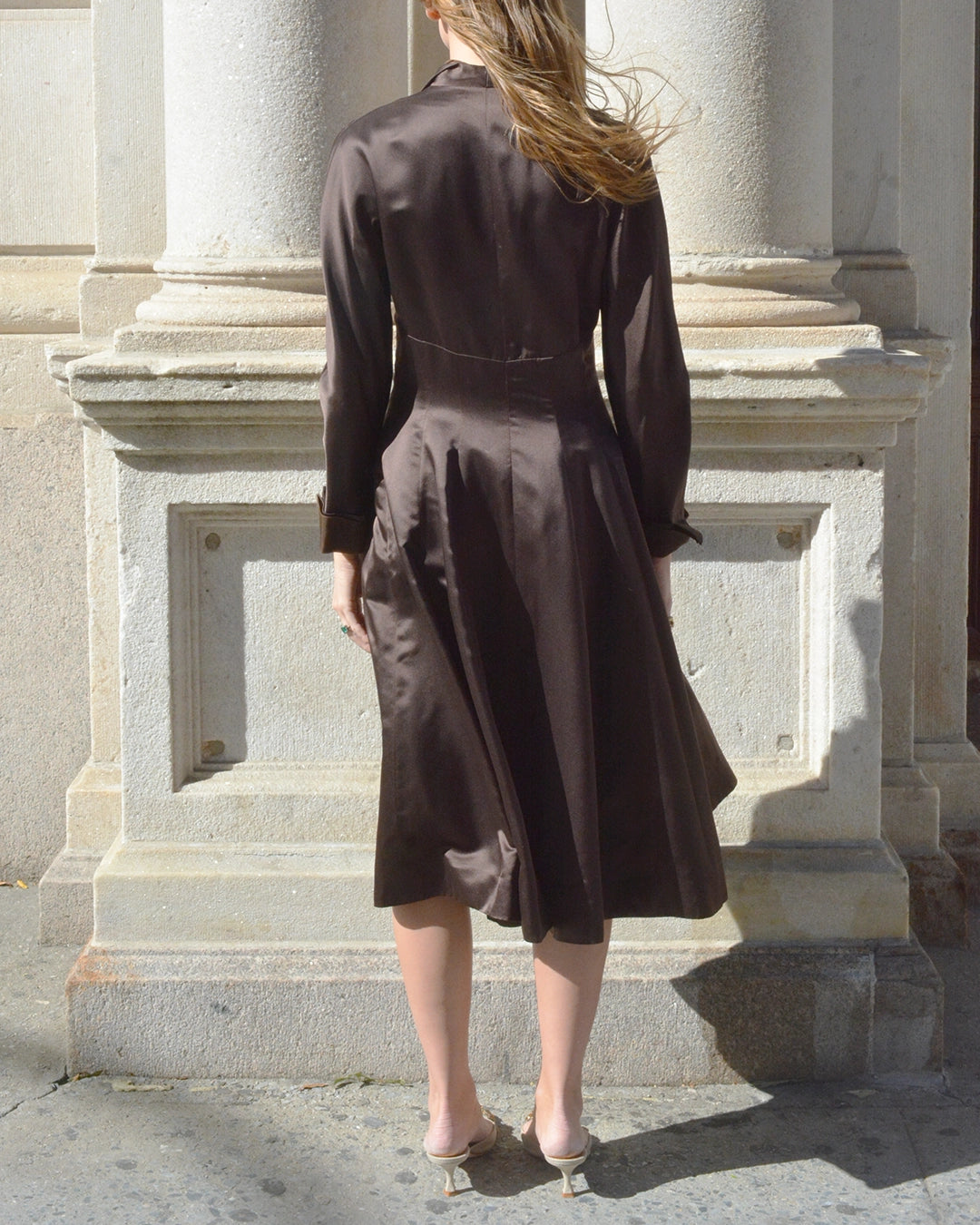 Vintage Sander Witlin Satin "New Look" Coat Dress