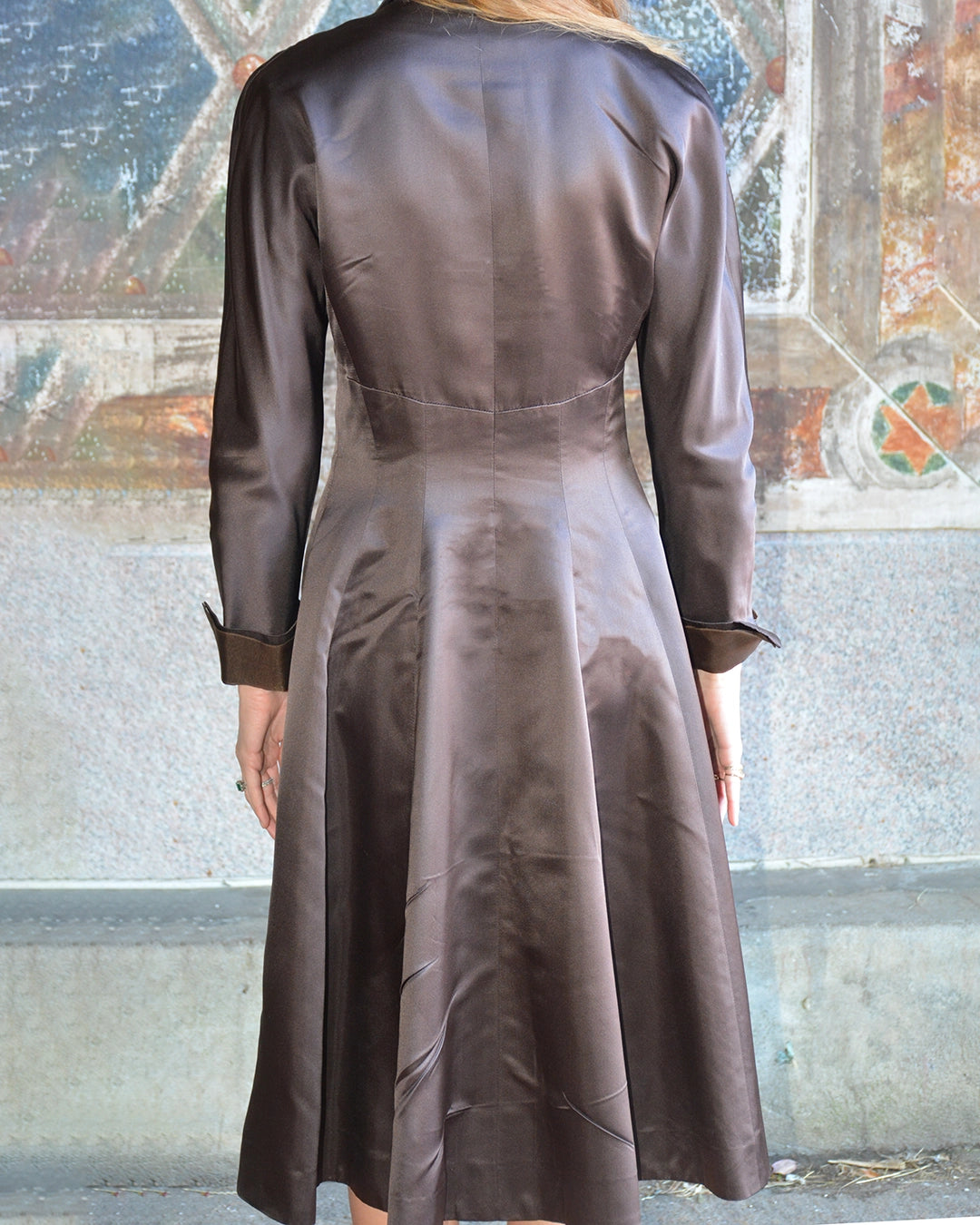 Vintage Sander Witlin Satin "New Look" Coat Dress