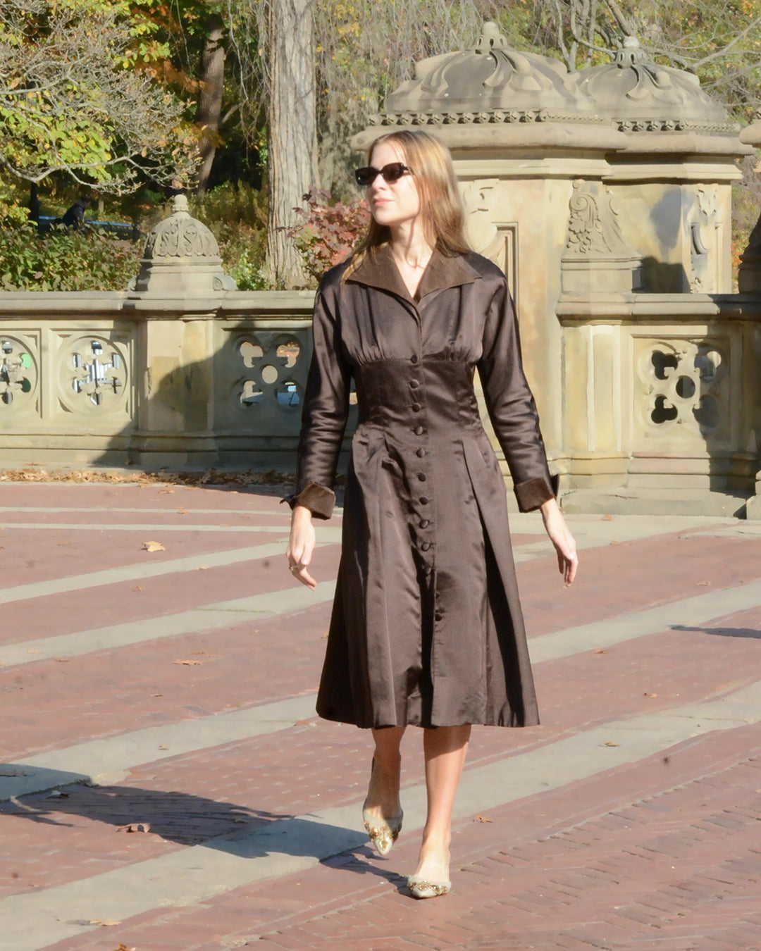 Vintage Sander Witlin Satin "New Look" Coat Dress