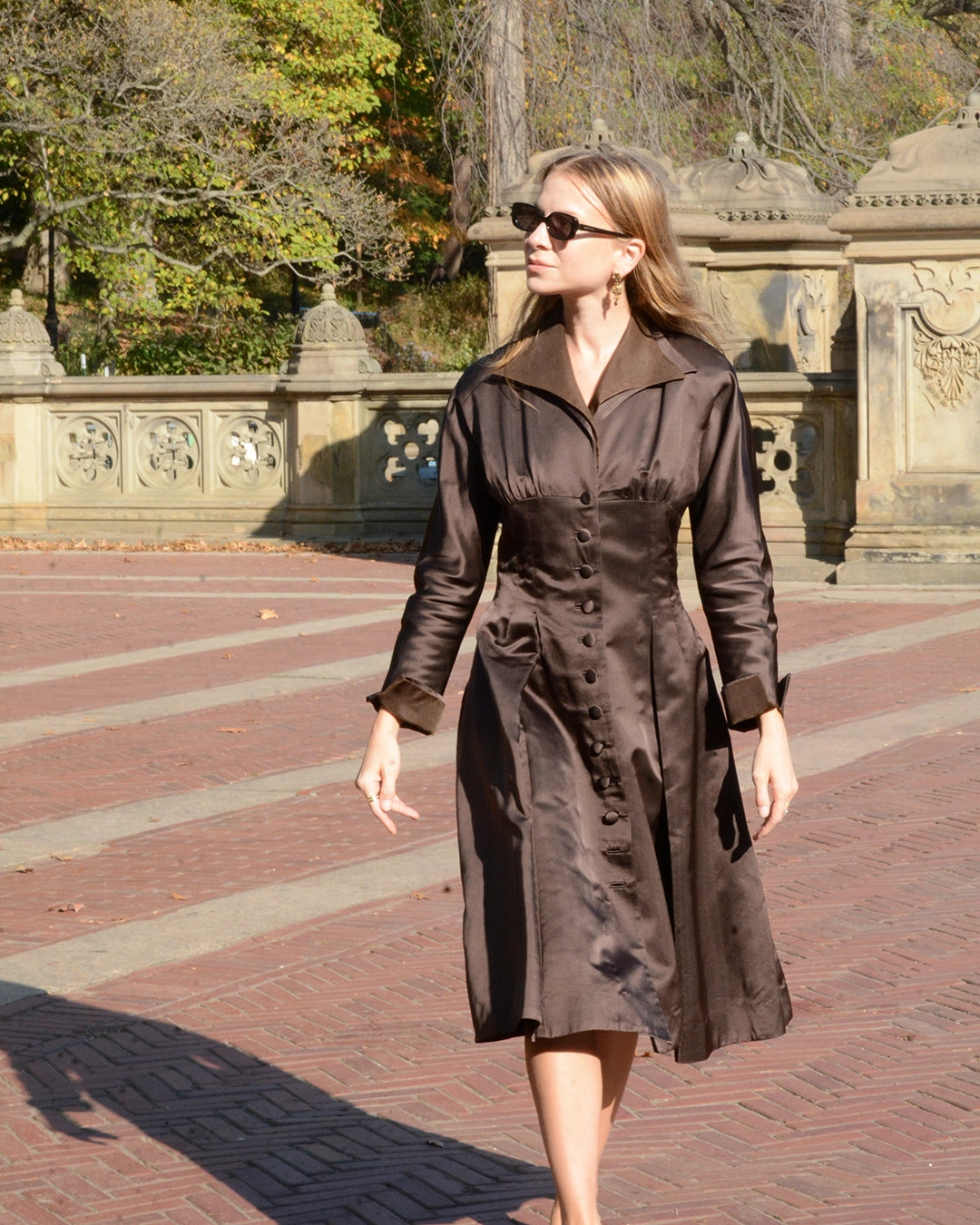 Vintage Sander Witlin Satin "New Look" Coat Dress