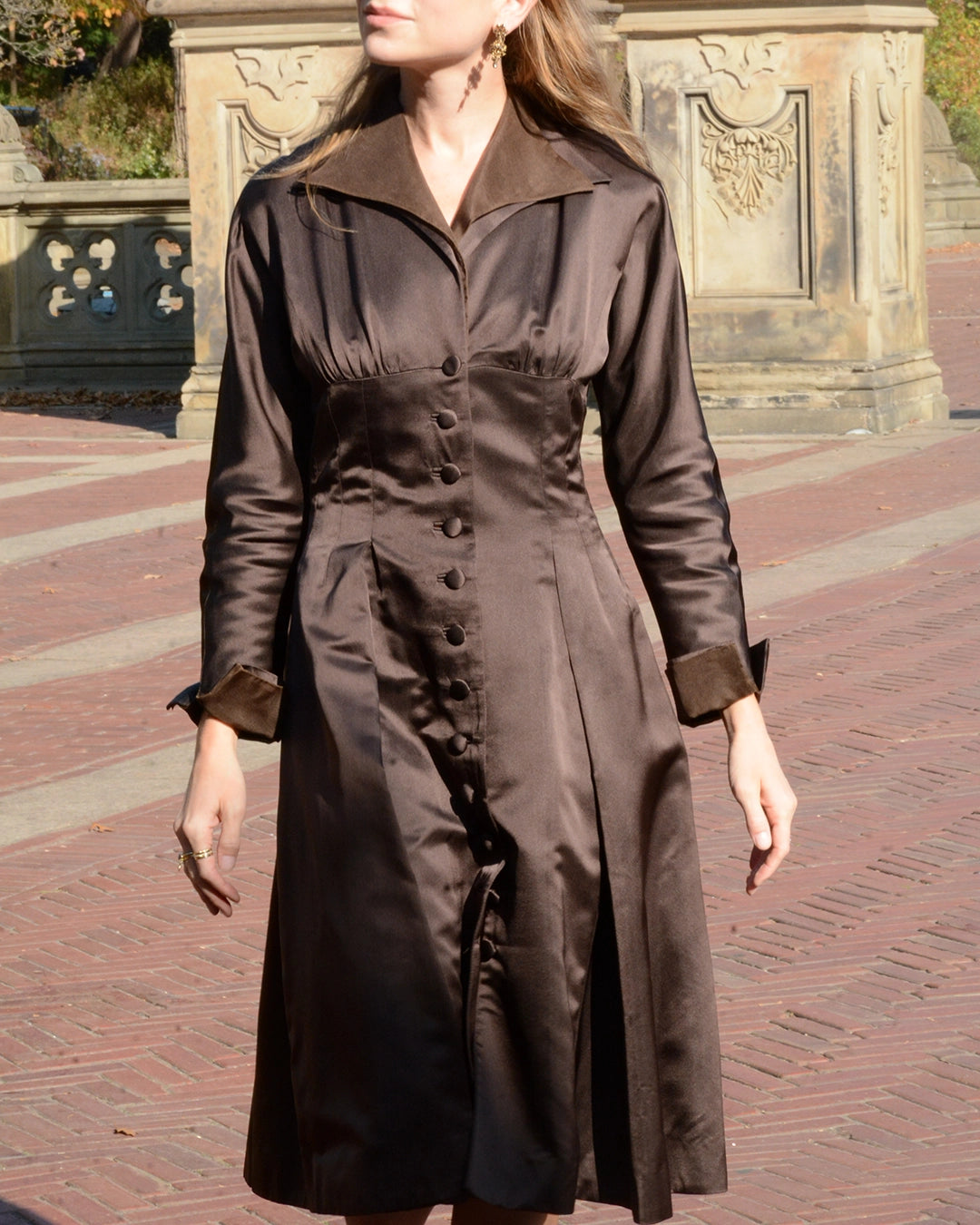 Vintage Sander Witlin Satin "New Look" Coat Dress