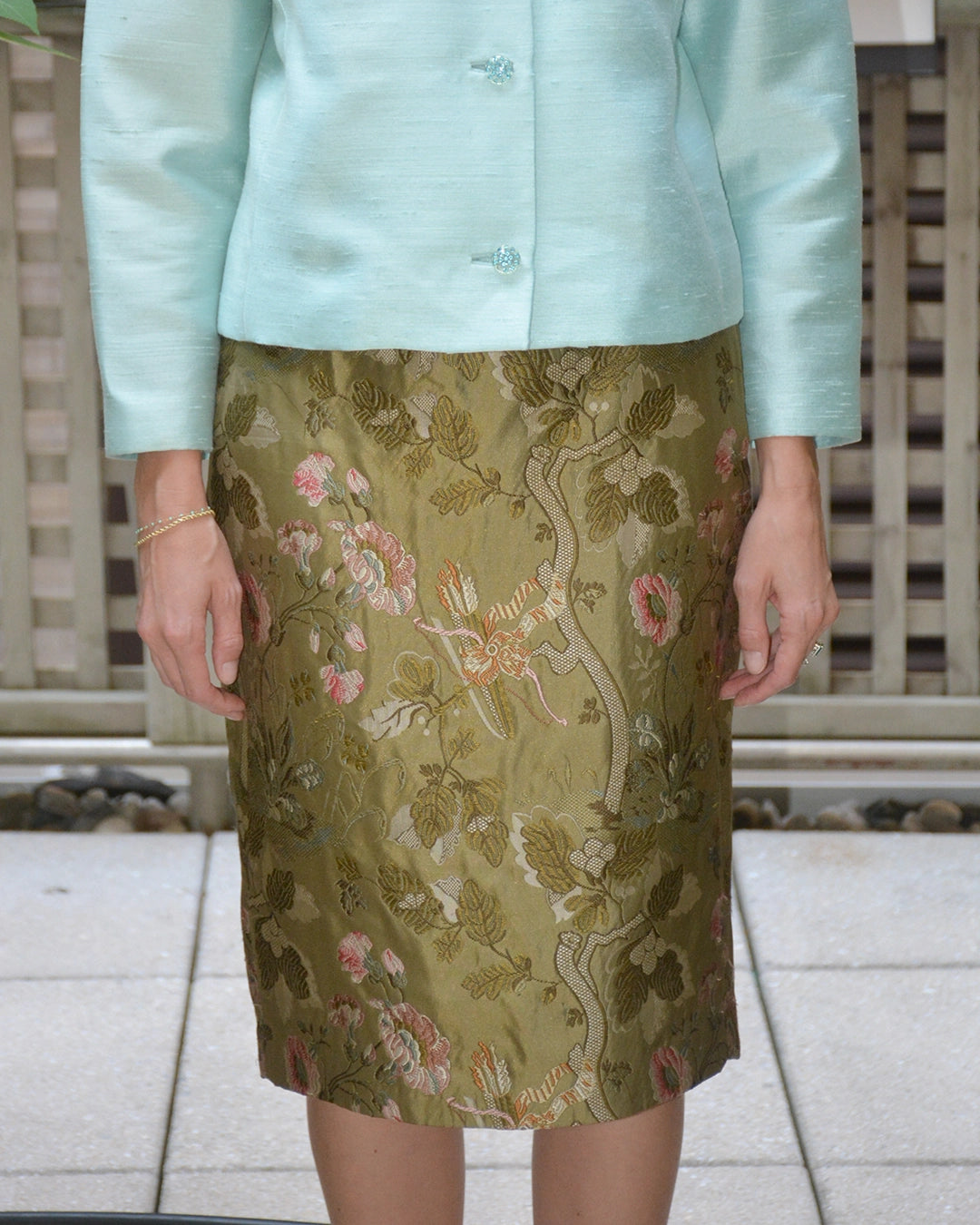 Vintage Silk Brocade Skirt