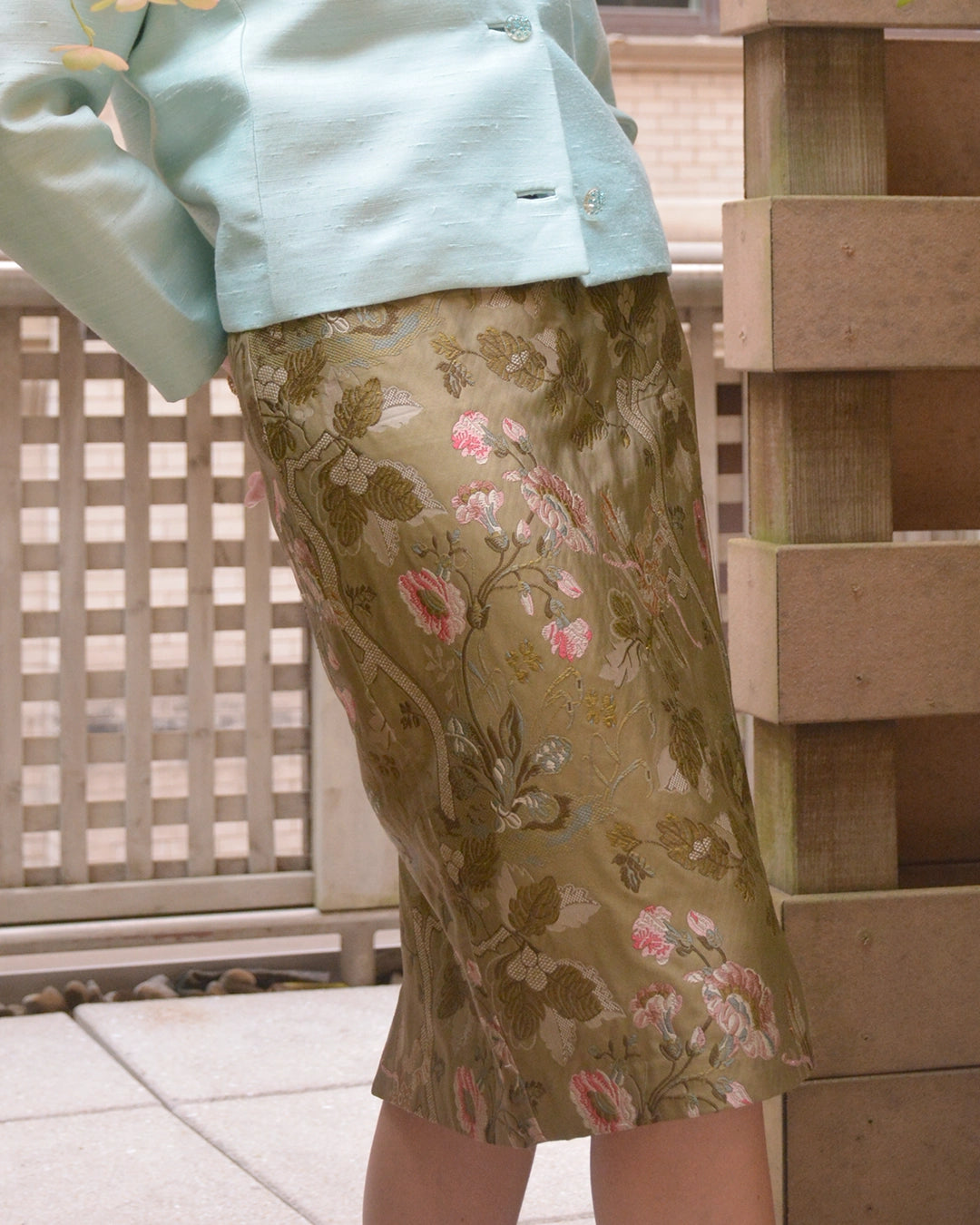 Vintage Silk Brocade Skirt