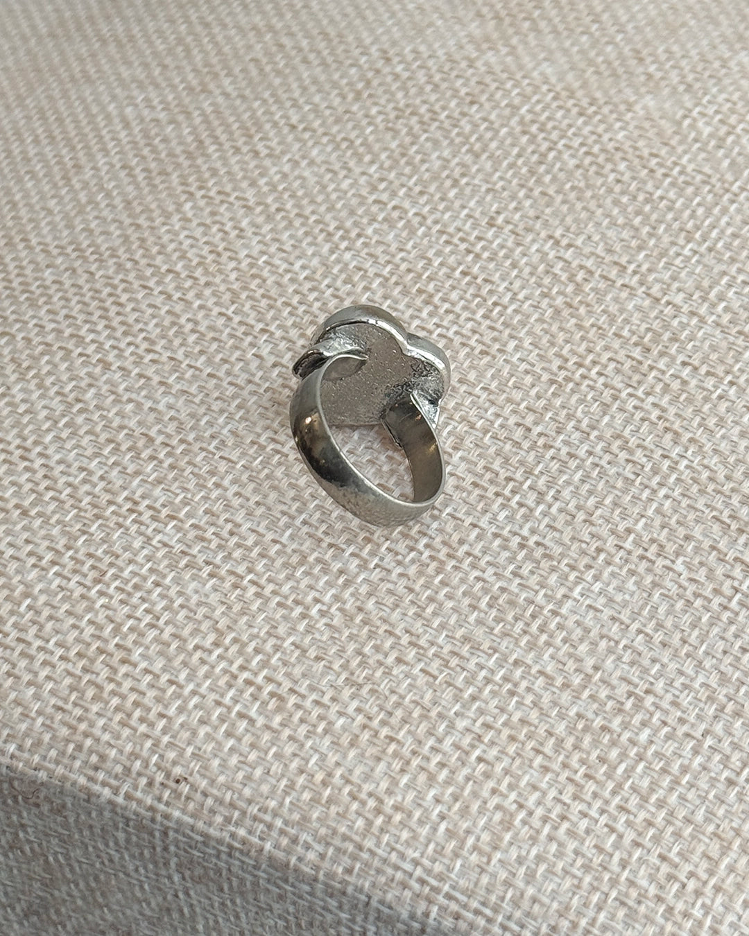 Vintage Silver Cabochon Heart Ring