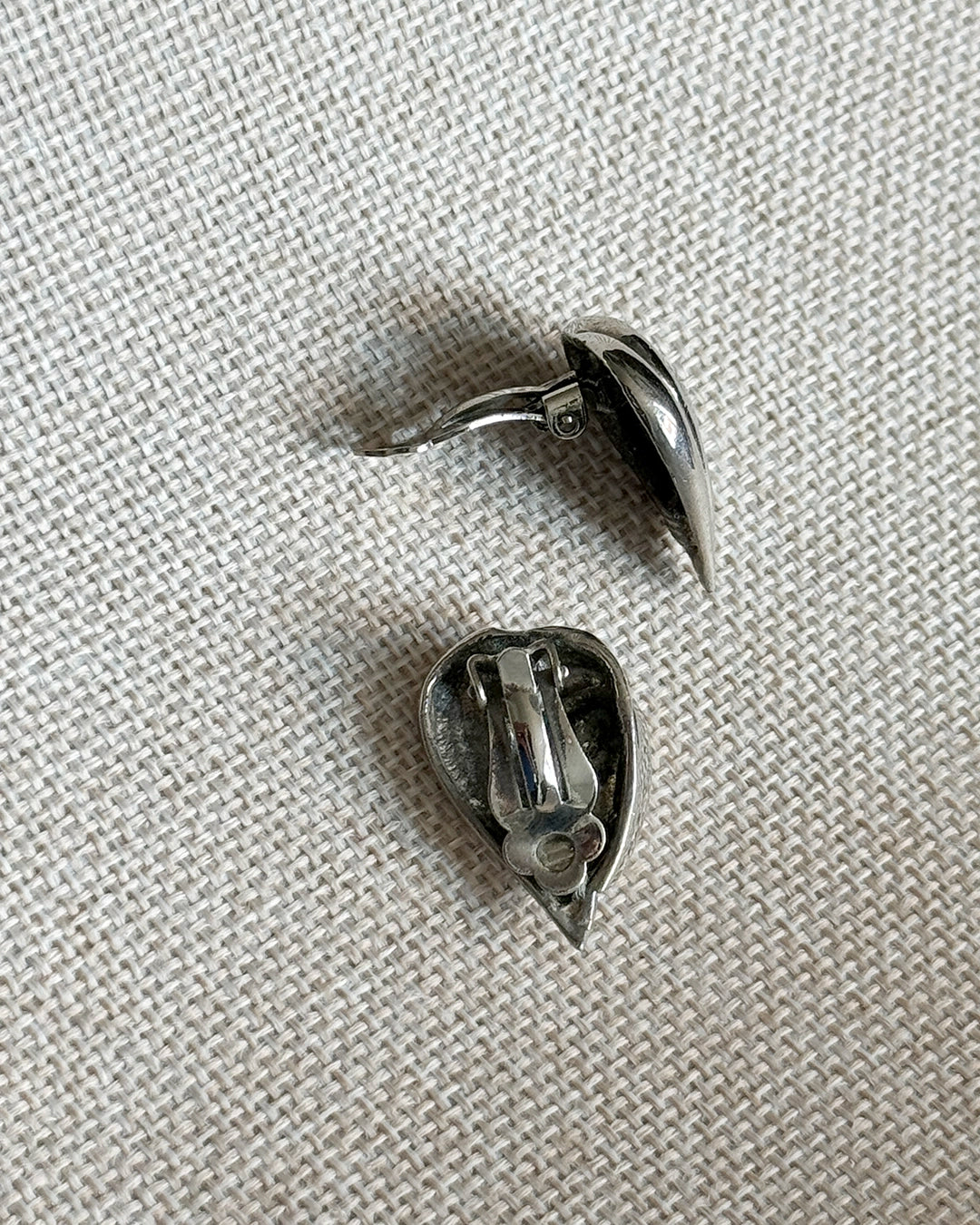 Vintage Silver Sculptural Wave Studs