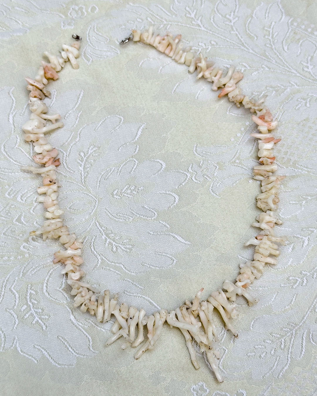 Vintage White Coral Branch Necklace