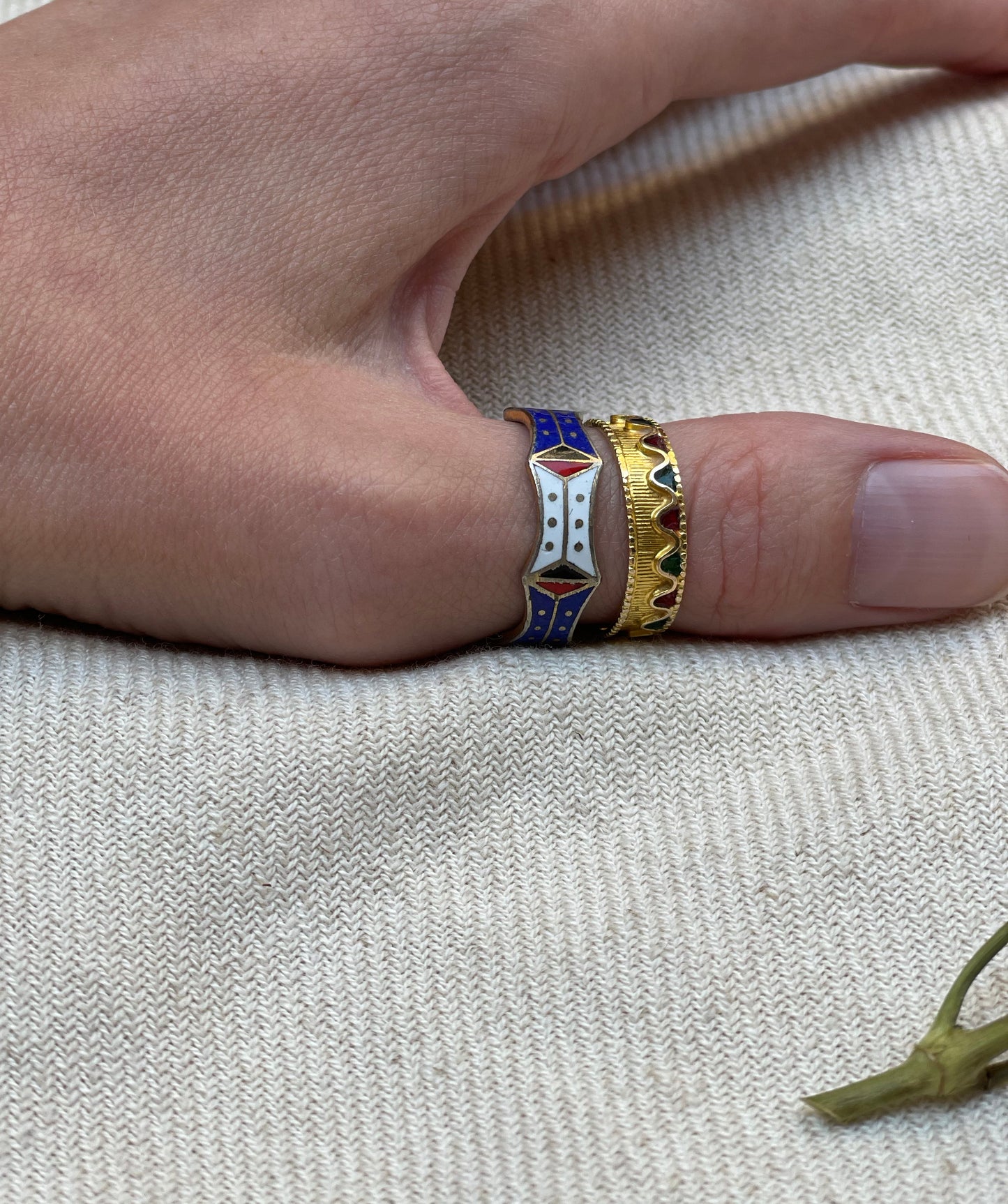 Antique Cloisonné Enamel Ring