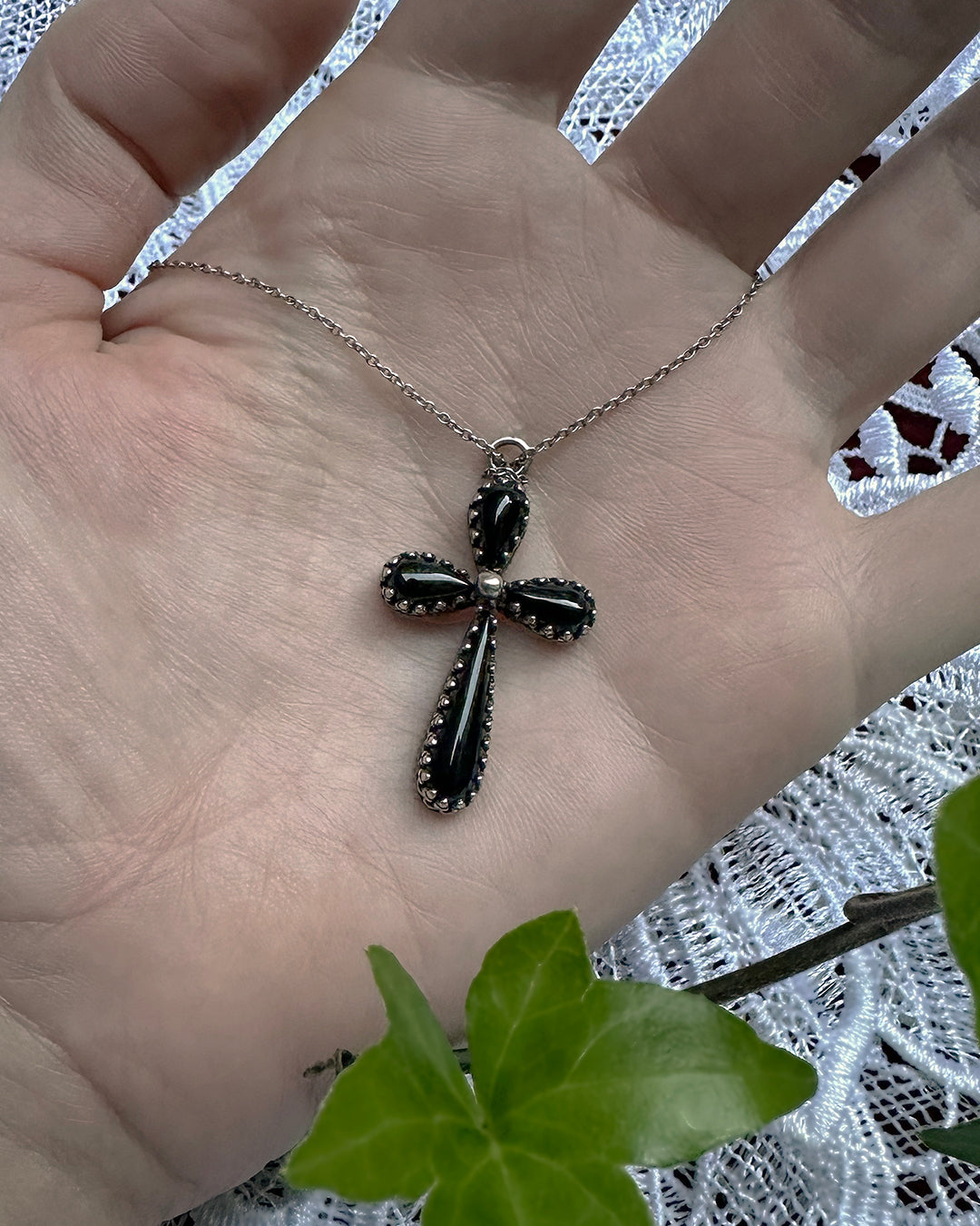 Onyx Celtic Cross Pendant & Necklace